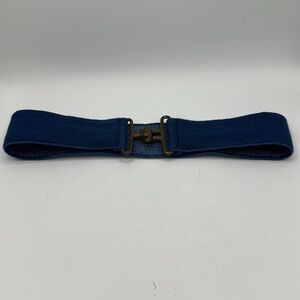Reversible blue stretch belt, size XS/S